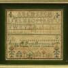 Susan M Davis 1839 Small Rare Canadian Sampler reads: Barnston Lower Canada