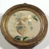 Miniature English Georgian Round Silkwork of Floral Compote